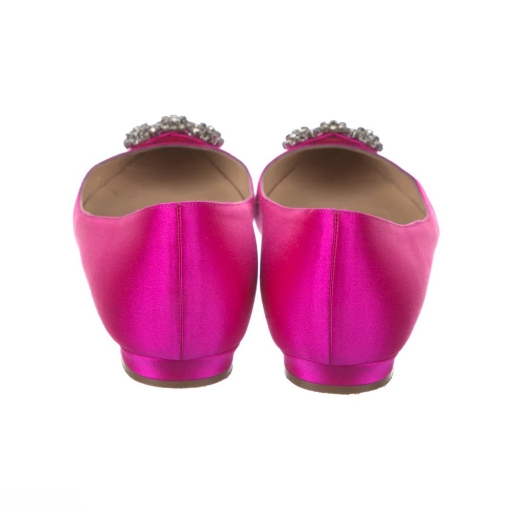 Manolo Blahnik pink Satin ballet Flats with embellishments - Picture 3 of 5